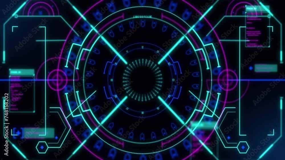 Poster animation of network of connections over scope scanning