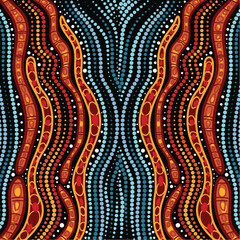 A stunning illustration of art with aboriginal dot patterns