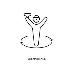 vr experience concept line icon. Simple element illustration. vr experience concept outline symbol design.