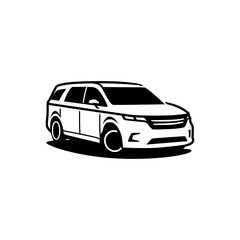 vector of car type minivan on white background. use for logo or illustration