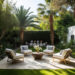 sunny california house backyard patio furniture decor