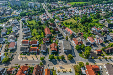 Elchingen-Thalfingen in Schwaben im Luftbild, Blick ins Ortszentrum von Thalfingen
