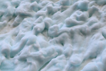 close-up of white soft foam with bumpy texture