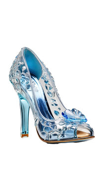  cinderella glass shoes isolated on a transparent background