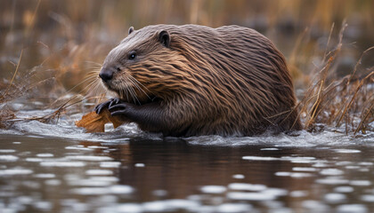 Photo of beaver, wild photography