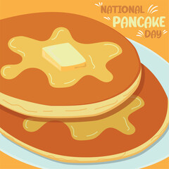 Happy national pancake day background Vector