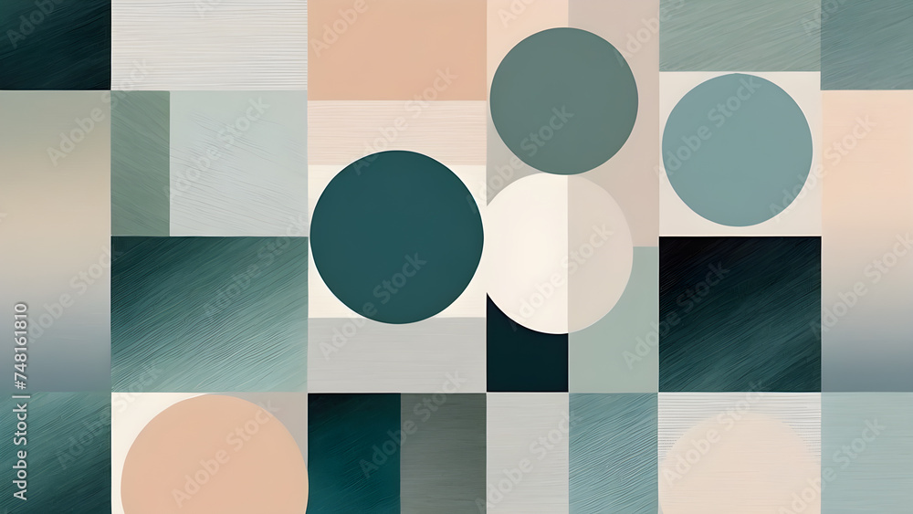 Aufkleber geometric-art-featuring-layered-shapes-with-a-translucent-overlay-incorporating-linear-patterns