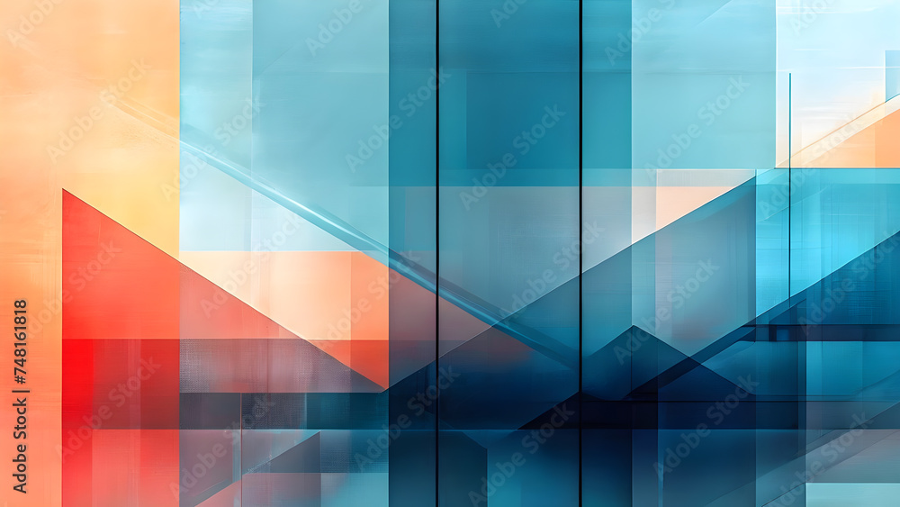 Aufkleber layered-geometry-featuring-translucent-overlay-with-linear-patterns-minimalist-background-concentr
