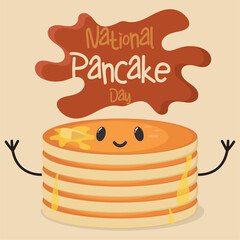 Cute National pancake day Vector