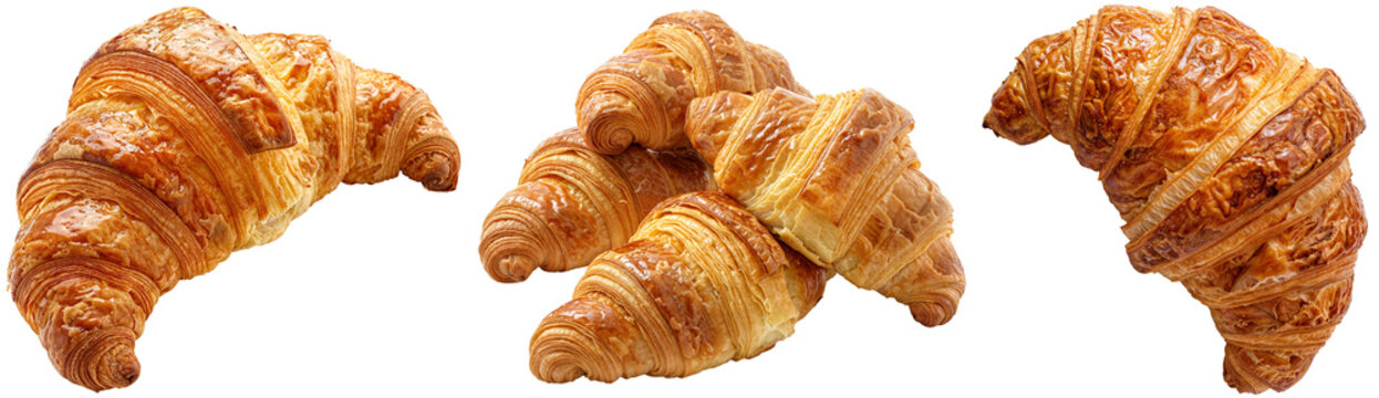 Croissant collection isolated on a white background