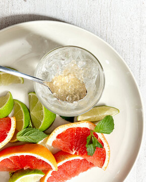 Fruit pearls for bubble tea