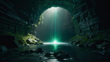 scene of a magic cave - obrazy, fototapety, plakaty