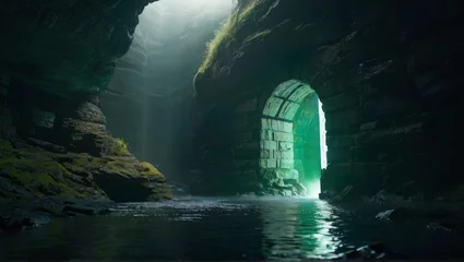 Foto op Plexiglas waterfall in the cave © Yves