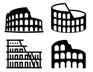 Naklejka premium Old architecture buildings vector set