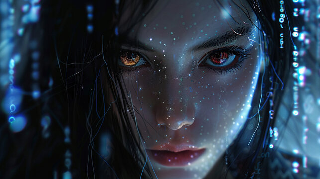 Yakuza elf hacker in a blockchain datascape