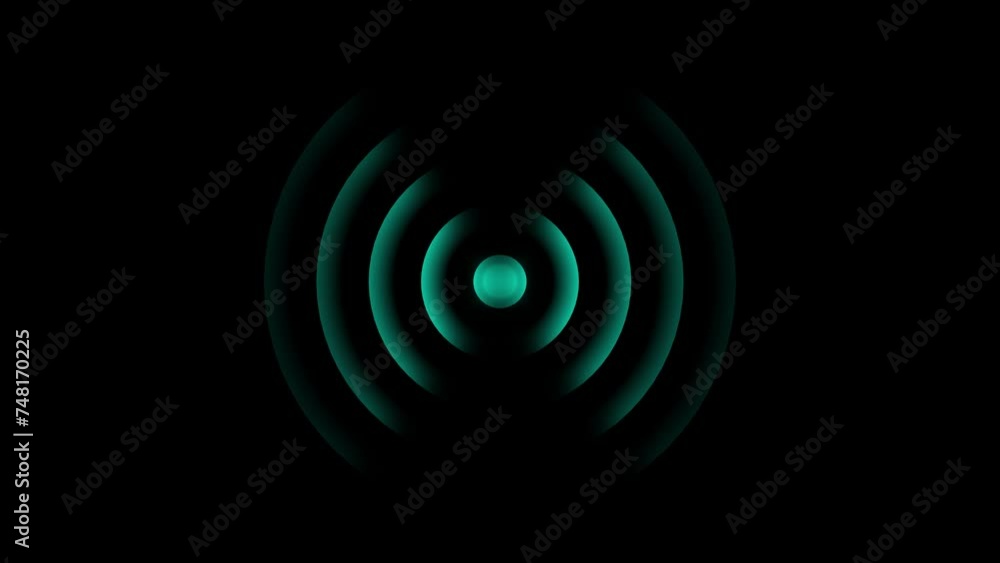 Poster radio wave looping screen background animation .
