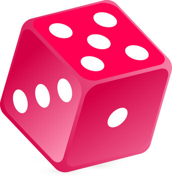 Red dice with white dots