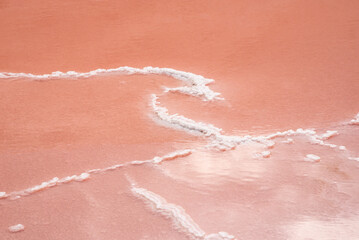 Salins d’Aigues-Mortes, Camargue, France. Europe's largest salt marshes Salin-de-Giraud, sea salt...