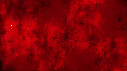 Red grunge textured wall background. Texture of red decorative plaster or concrete with vignette