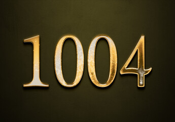 Old gold effect of year 1004 with 3D glossy style Mockup.	