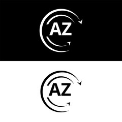AZ letter  logo minimal unique and simple logo design, AZ creative modern monogram logo style
