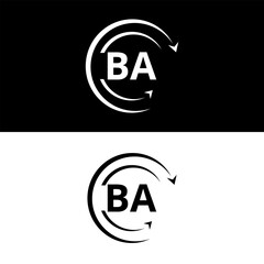 BA letter  logo minimal unique and simple logo design, BA creative modern monogram logo style