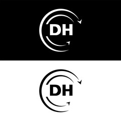 DH letter  logo minimal unique and simple logo design, DH creative modern monogram logo style
