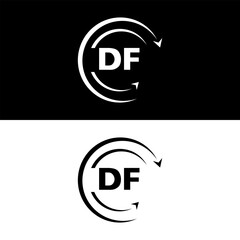 DF letter  logo minimal unique and simple logo design, DF creative modern monogram logo style
