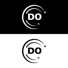 DO letter  logo minimal unique and simple logo design, DO creative modern monogram logo style
