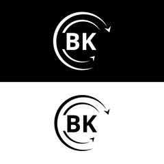 BK letter  logo minimal unique and simple logo design, BK creative modern monogram logo style