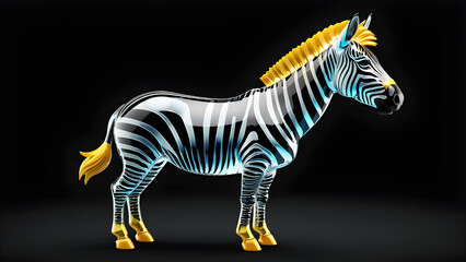 Fototapeta premium an animal zebra emoji on a black background. zebra illustration