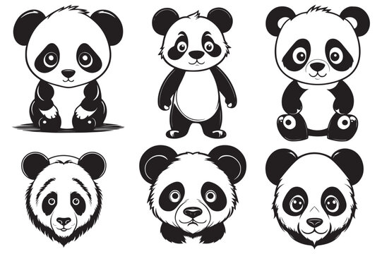 Panda  Body Vector Illustration Design