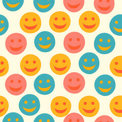 seamless pattern with happy smiles