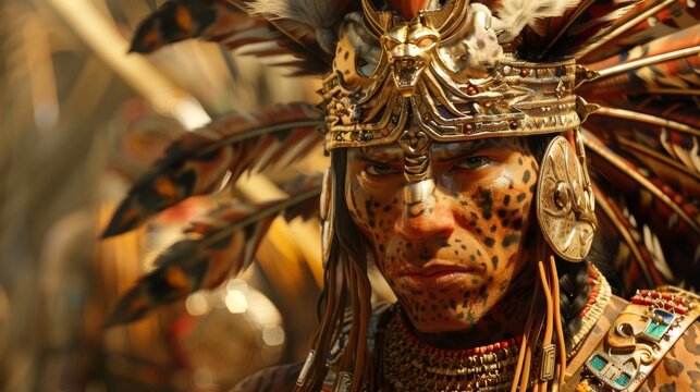 The imposing presence of an Aztec Eagle Warrior complete with a jaguar pelt and sharp obsidian blade strikes fear into the hearts of his enemies.