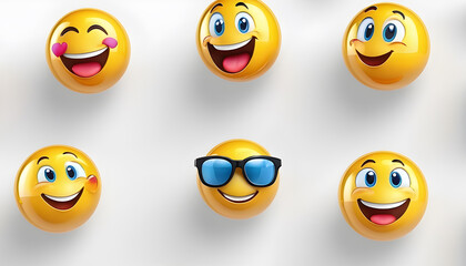 Fototapeta premium set of smileys. set of smiles. an emoji white backgroud