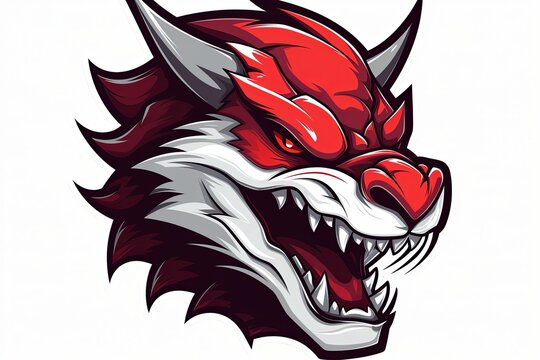 Dragon head and Dragon icon clipart illustration and esports mascot logo concept