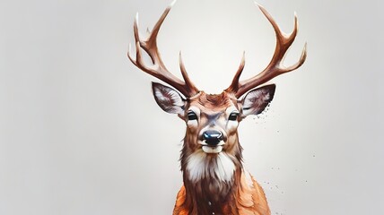 _deer_white_background_ai generated high quality image
