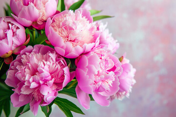 Pink Peonies Bouquet in Vase