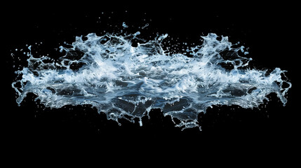 Fototapeta premium blue sea water wave splash isolated on black background