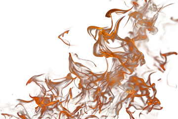 Waving Flames Creating a Symphony of Fire, Isolated on Transparent Background, Generative AI