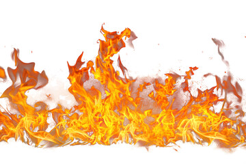 Waving Flames Creating a Symphony of Fire, Isolated on Transparent Background, Generative AI