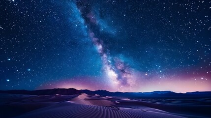 Milky Way over Desert Dunes - A Detailed Dreamscape - obrazy, fototapety, plakaty