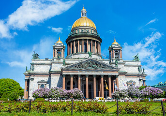 St. Petersburg, Russia - 23 june 2022: St. Isaac's Cathedral in summer