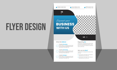 Fototapeta na wymiar Business advertising minimal a4 flyer design. Clean and simple corporate flyer design template.