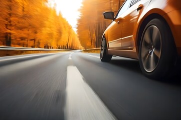 Fototapeta na wymiar car driving on a highway. Generated AI