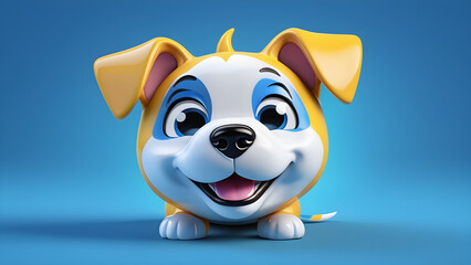  a pets dogs luna emoji on blue background. cute dog cartoon. dog illustration.