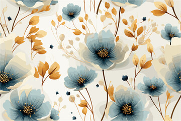 Stylish floral background. Vector Flowers and Birds. Summer background. Stylish floral card.