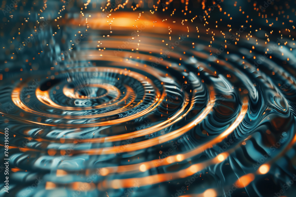 Poster abstract background with a 3d ripple surface. hi-tech futuristic. materials science. background imag