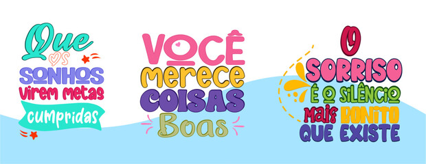 Motivational poster with a set of phrases in Brazilian Portuguese