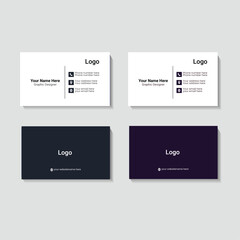 Modern simple clean business card template design